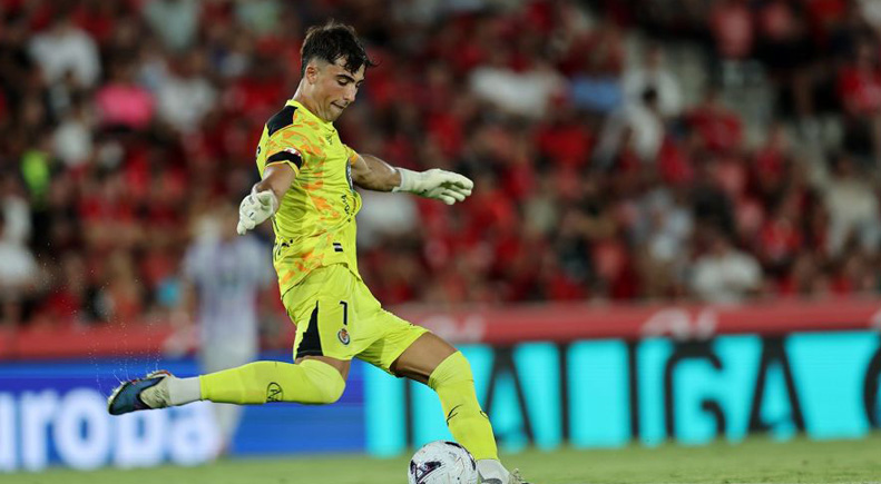 Aceves en el partido ante el Mallorca